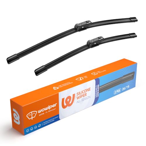 Image of Silicone Wiper Blades 26 inch + 19 inch Replacement Windshield Wiper Blades for Tesla Model 3 2017-2025 Model Y 2020-2025 OEM Quality Wipers for Front Windshield(Set of 2)