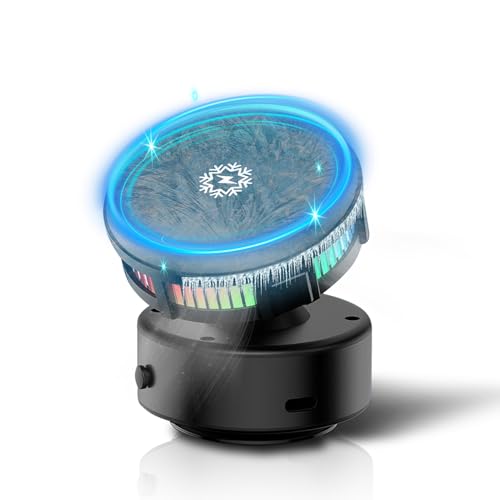 WODHMIEY Soporte Magnético Móvil Coche, Carga Inalámbrica con Refrigeración, Ventosa de Vacío Eléctrica, Rotación 360°, Compatible con iOS Móviles, Ideal para Coche, Hogar y Gimnasio