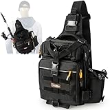 YVLEEN Fishing Tackle Backpack Storage Bag，Water-Resistant Fishing Backpack with Rod Holder，Fishing Gear Bag Gift for Men