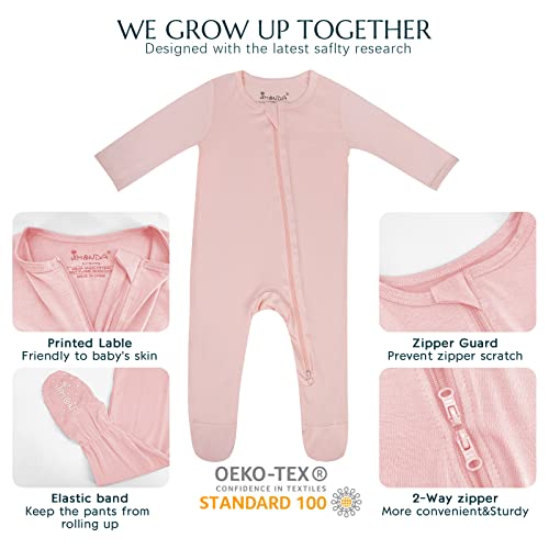 Jimonda Baby Romper Boys Girls Bamboo Pajamas 2-Way Zipper Footed Unisex Zip-Up Sleepers Sleep and Play pjs3