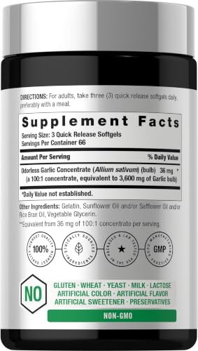 Horbäach Odorless Garlic Softgel Supplement
