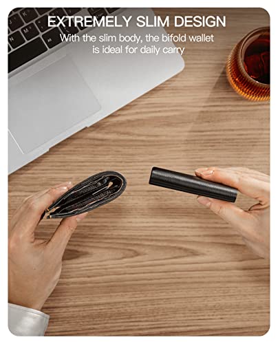 Yesiiw Creative Pop Up Leather Wallet Rfid Blocking | Bifold Card Holder With Money Clip And Coin Pocket | Slim Business Credit Card Wallet For Men | Bank Card Case For Cash And Debit Cards | Black #TOP4