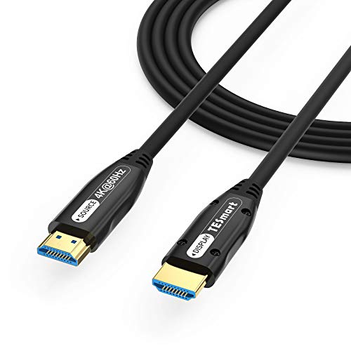 Buy 2 get 3 4K Fiber Optic HDMI Cable TESmart HDMI 2.0 High Speed 18Gbps Cable PVC Supports 3D 4K@60Hz True HD Dolby 7.1 ARC HDCP 2.2 Compatible with UHD TV, PS4, PS3, Blu-ray, PC, Projector, Monitor (66ft)