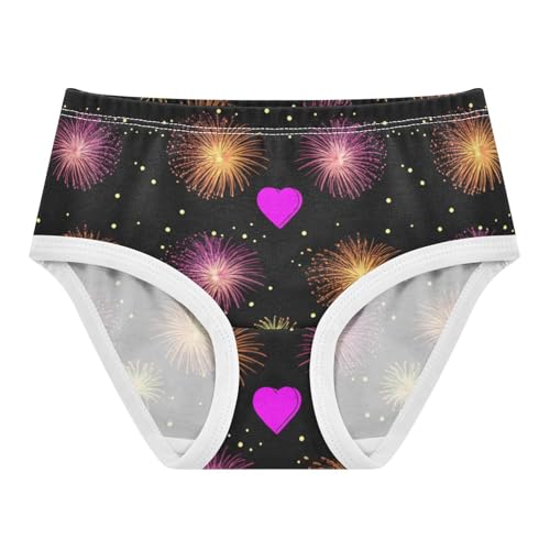 Vibrant Hearts Fireworks Black Cute Panties Girl Girls Underwear Toddlers Cotton Aesthetic Underpants Briefs 2t - Main Image