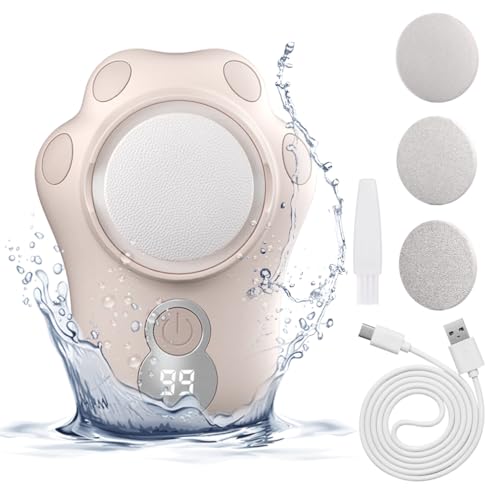 Image of HANNEA Electric Foot Callus Remover 3 Speeds USB Rechargeable Feet Scrubber Dead Skin Remover Cute Electric Foot File with 3 Interchangable Grinding Pads Travel