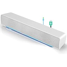 Speaker, Mini Speaker, USB Speaker PC Stereo Lightweight Wired LED Soundbar Speaker, Soundbar Soundbox, 3.5mm Audio Jack Compatible with PC Computer Tablet TV for Office Home Home Theater