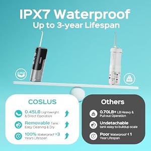 COSLUS T40 Mini Water Flosser for Travel, Portable Compact Design, Balck — photo 3 of 6