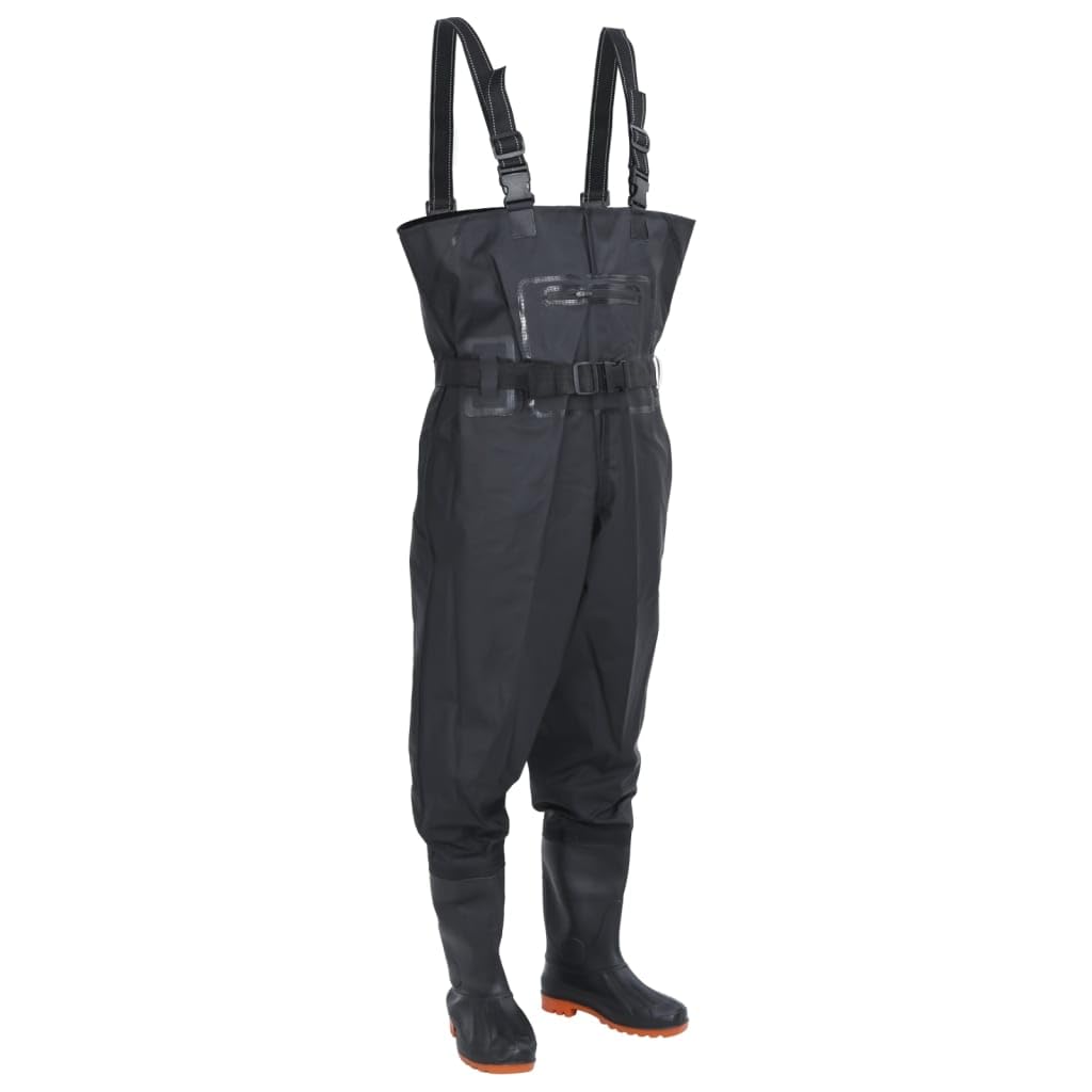 Tomostar Pêche Waders Cuissardes, Cuissardes Pantalon de Pêche avec Bottes et Ceinture Noir Taille 44
