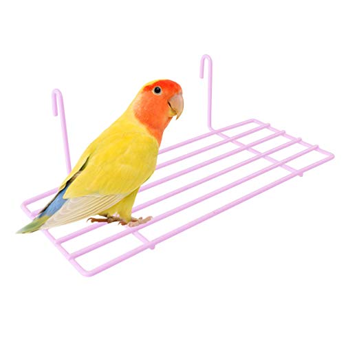 Image of TEHAUX 1pc Iron Frame Shelf for Pet Parrots Sturdy Wall Decoration Hanging Hooks Easy to Install Iron Wall Shelf for Animal Perching and Display