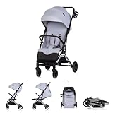 Chipolino Cochecito Pixie plegable, soporte para bebidas, cesta de 22 kg, color: gris claro