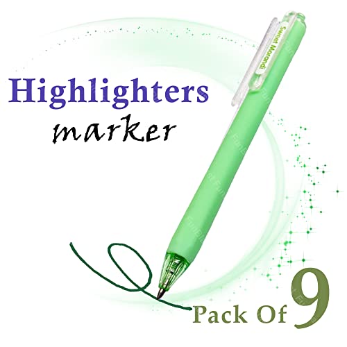 Image of FunBlast Retractable Gel Ink Pen Set - 9 Pcs Metallic Ink Coloring Pens for Painting, Drawing, Journal, Kawaii Pen Set, Medium Point Gel Pens, Japanese Pens for Kids & Adults