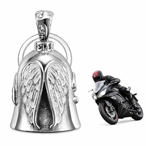 Csuntikulo Llavero Colgante Moto -Guardian Campana de Suerte,Regalos Duraderos De Accesorios De Motocicleta, Moto Campana Guardiana,Campanilla de motocicleta, Campana de moto Guardian Bell