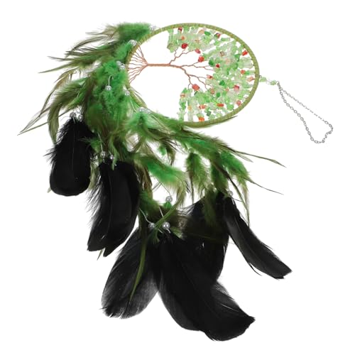 Happyyami 1Pc Bohemian Crystal Dreamcatcher Pendant with Life Tree Design Decorative Hanging Adorn for Bedroom Unique Dream Filtering and Home Aesthetic