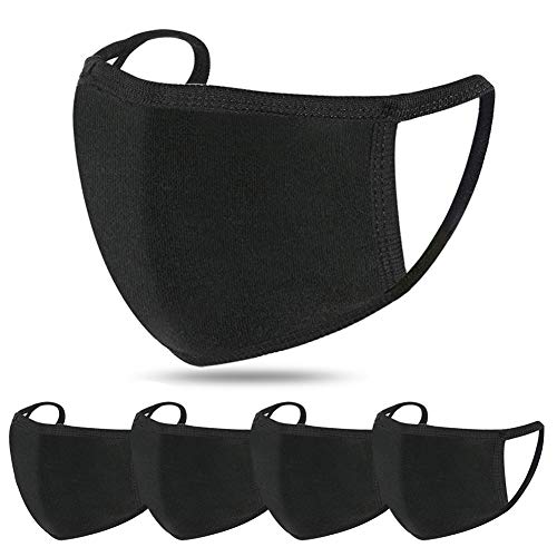 5 Pack Unisex Cotton Adjustable Adult Face Accessories Anti Dust Washable Reusable for Cycling Camping Travel Black Accessories