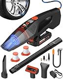 Viewmax 2-in-1 Car Vacuum and Tire Inflator - 20V Cordless Handheld Vacuum Cleaner & 150PSI Air Pump with Pressure Gauge, 18000Pa Suction, Portable Air Compressor for Tires Pump and Car Cleaning