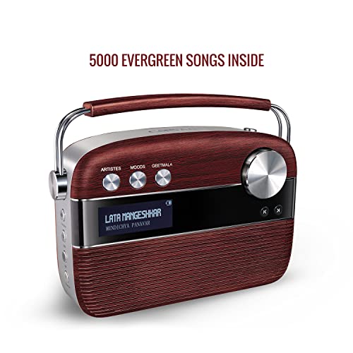 Image of Saregama Carvaan Marathi - Portable Music Player with 5000 Preloaded Songs, FM /BT /AUX (Cherrywood Red)