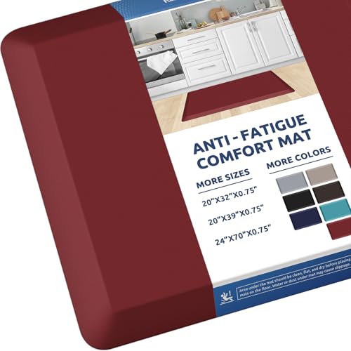 Image of 0.8 inch Thick Kitchen Mat Cushioned Anti Fatigue Rug Comfort Floor Mats | Water-Resistant, Non-Slip, Easy to Clean Comfort Floor Mat for Kitchen, Sink & Office, Multiple Colors & Sizes, 32 inch x 20 inch
