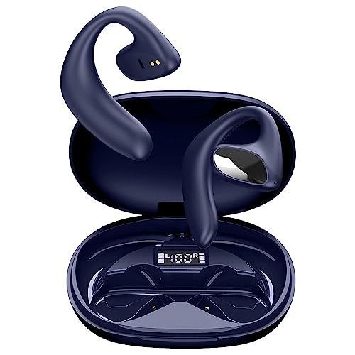 Image of Xmenha Wrap Around Over Ear Headphones Wireless Bluetooth Open Ear Earbuds with Ear Hook Mic Earbud Bone Conduction Head Set Headset Ear Buds Bone Conducting Headphones