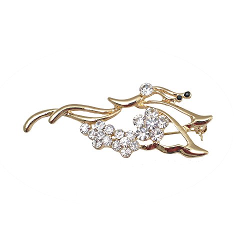 Silver Flower Brooch Pin, Elegant Design