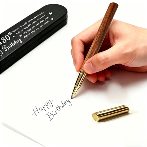 Bolígrafo de gel grabado elegante para cumpleaños 80 años miniatura 4