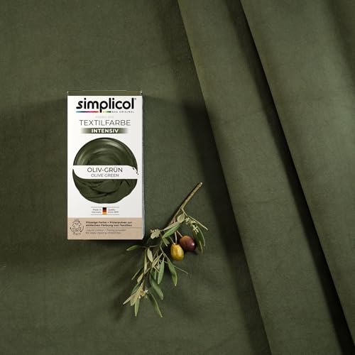 simplicol Textilfarbe intensiv Oliv-Grün | Einfaches Färben in der Waschmaschine | Flüssige Farbe &...