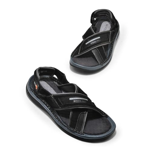 Image of Woodland Men Black Sandal