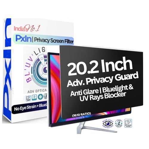 Image of PxIn Smart Eye 20.2 Inch (16:10) Privacy Screen Filter - NO Eye Strain | Anti-Blue Light + Anti-Glare | Privacy Screen Protector