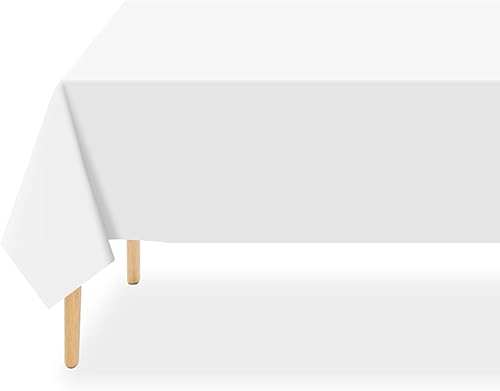 Miniatura 25 de QIKSION Paquete de 6 manteles de plástico con lunares blancos y rosados, impermeables, desechables, para baby shower, boda, aniversario, fiesta