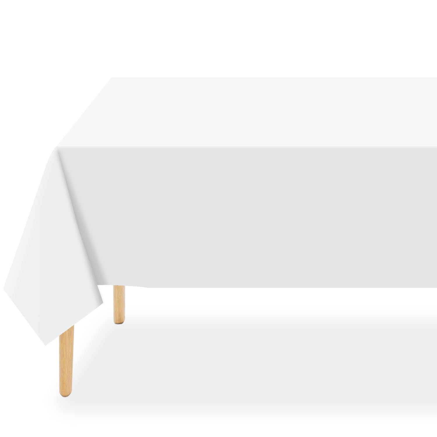 QIKSION White Plastic Table Cloth Disposable 2 Pack, 54 x 108 Inch Tablecloths for Party, Picnic, Birthday, Rectangle Table Cover