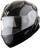 Vista 85 de 1Storm - Casco modular de cara completa para motocicleta, protector solar de doble visera: modelo Modular901, visera ahumada