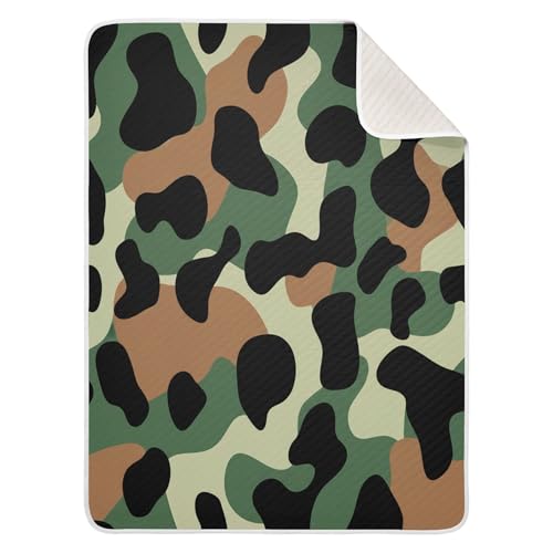 Burbuja Camouflage Baby Blanket for Boys Girls, Nursery Soft Warm Swaddling Receiving Baby Blankets, 30x40 in Toddler Blanket
