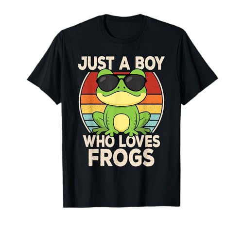 Just A Boy Who Loves Frogs Cool Frog Lover Boys Kids T-Shirt