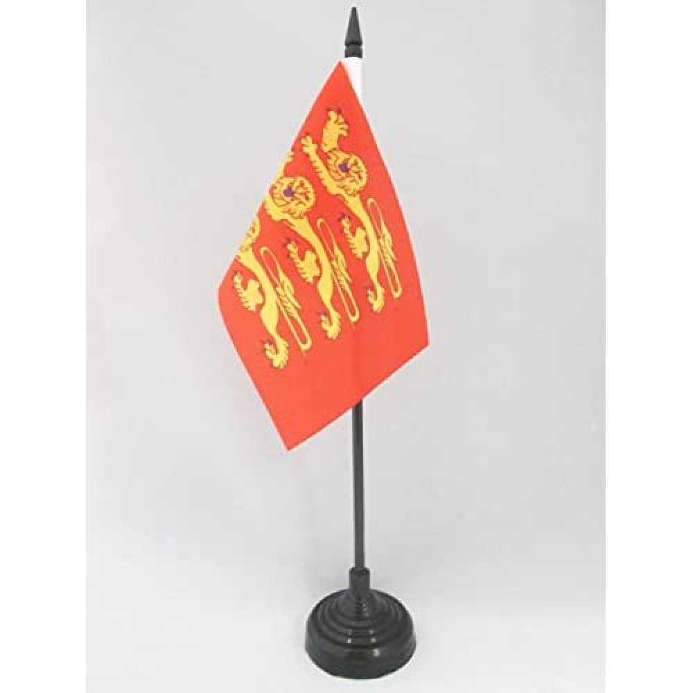 AZ FLAG, Upper Normandy Table Flag 4'' x 6'', French region of Haute-Normandie Office Mini Banner 100% Polyester 15 x 10 cm