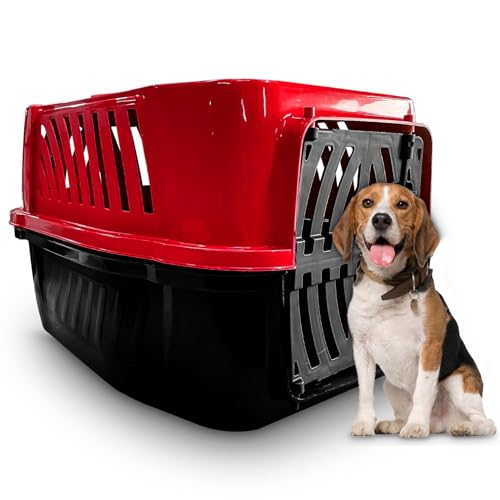 Caixa de Transporte Nº 4 Cachorro Gato Caes Pequenos Medios (Vermelho, Nº 04)