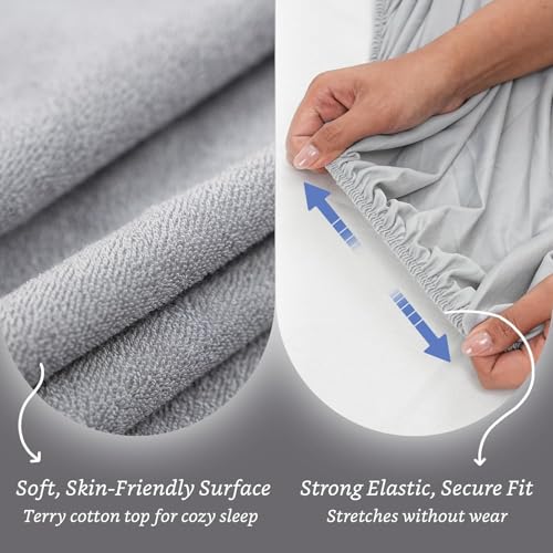 Image of Mattress Protector Waterproof King Size, Bed Protector for Unisex, (72 x 78 inchs) Gray