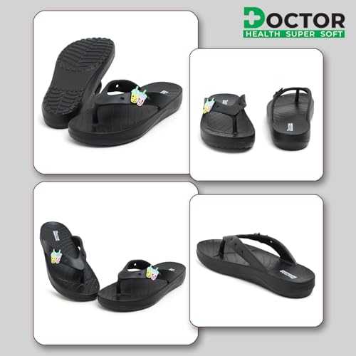 Image of DOCTOR HEALTH SUPER SOFT Ultra Soft Cushion Footbed Women Slipper | Comfortable Light Weight With Waterproof Slippers |Adult Flip Flops Mild Acupressure | Everyday Wear