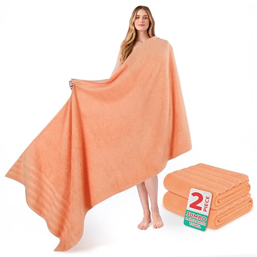 Image of American Soft Linen 100% Cotton Luxury Turkish Towels, 2PC 35x70 Bath Sheet | Soft Absorbent Quick Dry OEKO Tex Standard 100 Certificated Durable Machine Washable Breathable Premium Hotel Quality