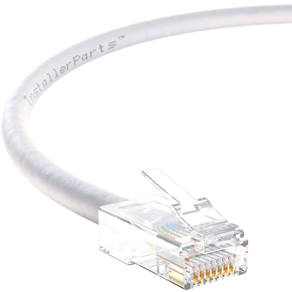 InstallerParts Ethernet Cable CAT5E Cable UTP Non-Booted 35 FT - White - Professional Series - 1Gigabit/Sec Network/Internet Cable, 350MHZ