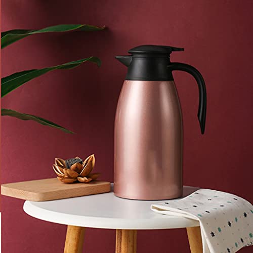 Jarra térmica de acero inoxidable de 2 litros con aislamiento al vacío de doble pared para café, jugo, leche, té, bebidas