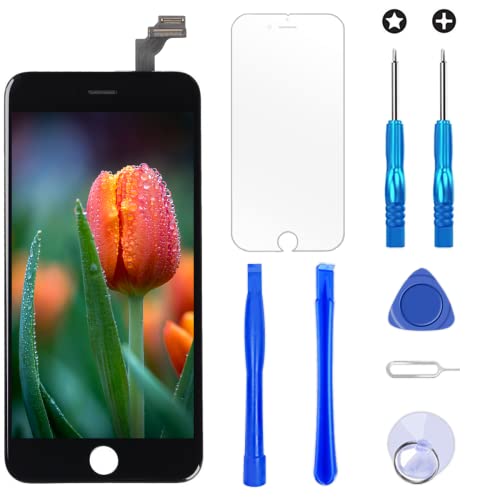 Brinonac Screen Replacement for iPhone 6 4.7 inch LCD Digitizer Touch Screen LCD Replacement Screen Frame Assembly Full Set with Tools and Screen Protector (Black)