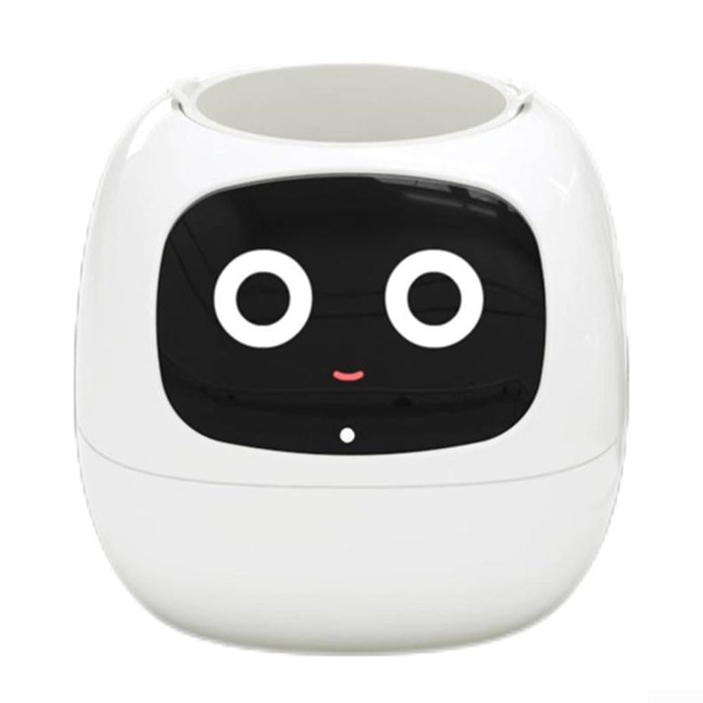 Compañero inteligente para el cuidado de las plantas, maceta de riego automático con pantalla integrada, sensores de temperatura y humedad para jardinería interior y exterior (blanco)