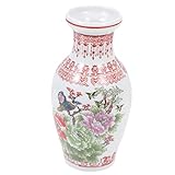 Jarrón de cerámica china, amplia gama de usos, se puede utilizar usted mismo o como un regalo para amigos. Forma de jarrón única, bonito y hermoso.