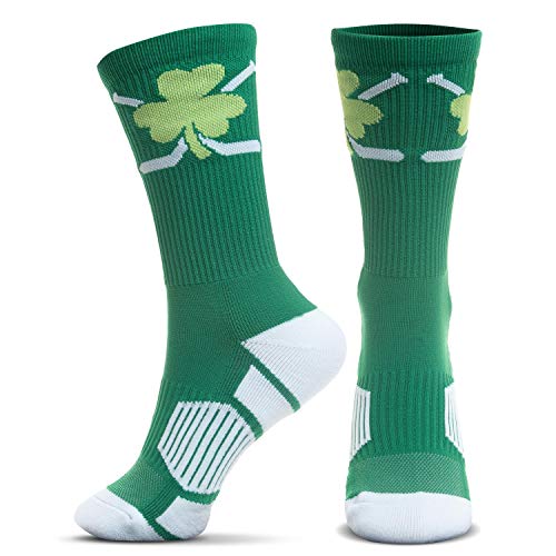 ChalkTalkSPORTS Hockey Performance Crew Socks - Shamrock - Mid-Calf Socks - Green - Adult