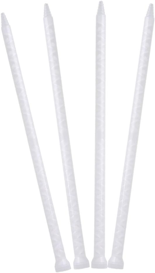CNBTR 3mm Dia Plastic MC10-32 Static Mixer Mixing Nozzle White Bell Mouth for Adhesive Gun Dispenser Pack of 4