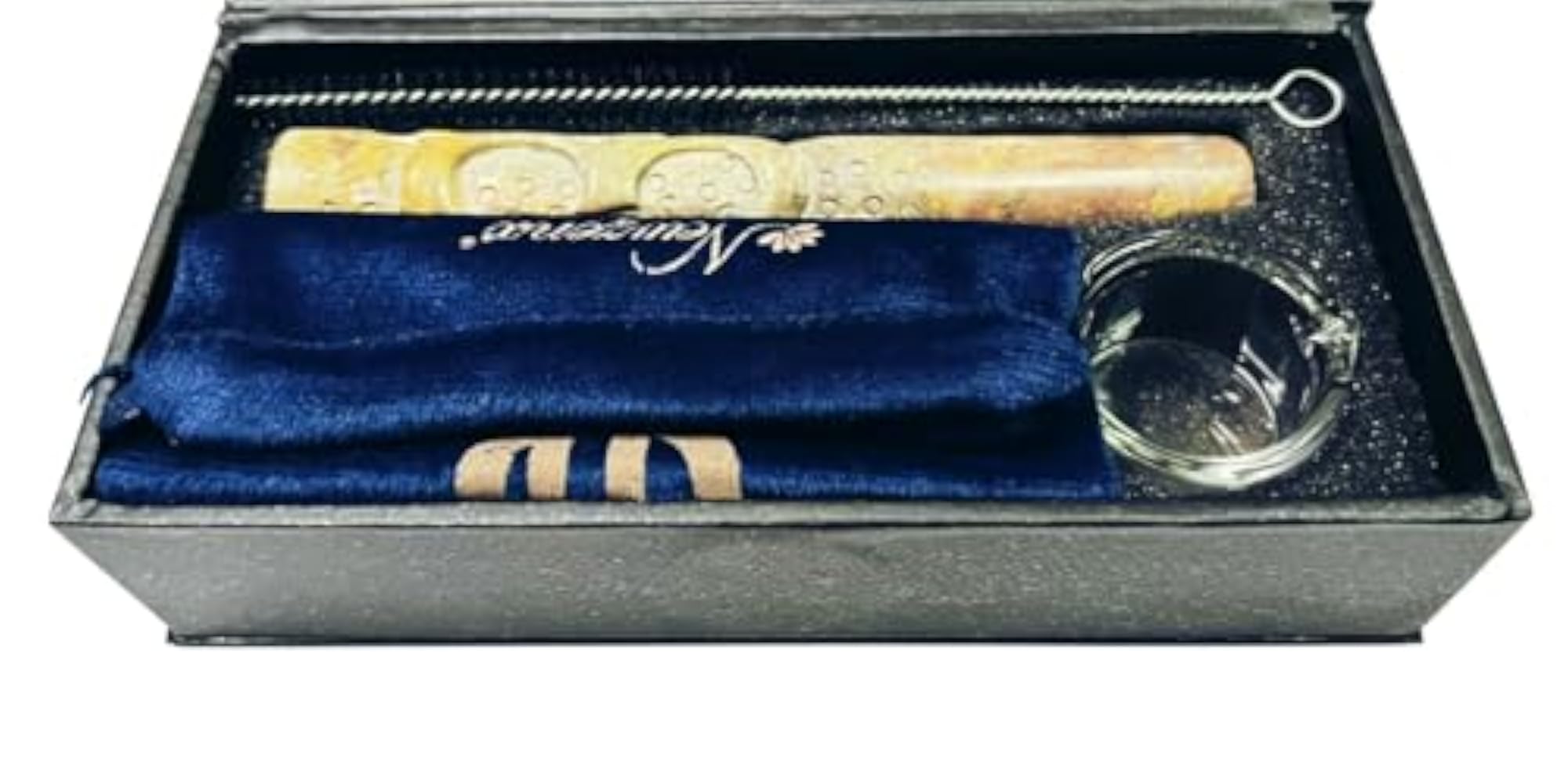 Handcrafted Chillum OM Sadhu Baba 5 Inch, Elegant Gift Set