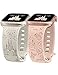 Girovo 2 Packs Cartoon Engraved Bands Compatible with Apple Watch Bands 41mm 40mm 38mm Women, Cute Anime Designer Soft Silicone Strap for iWatch Series 8/7/6/5/4/3/2/1/SE/Ultra, Starlight & Pink