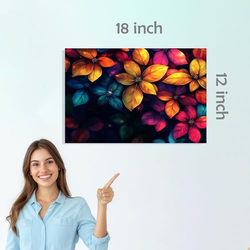 Image of SiddArtify Floral Wall Art Prints Set - Colorful Flower Poster Decor for Living Room Bedroom Office - 12x18 inch Board Pack of 6