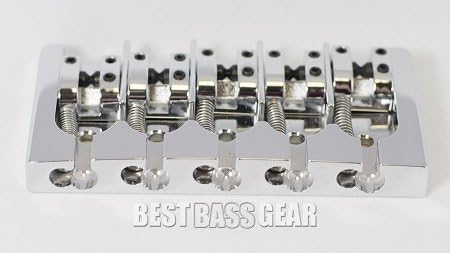 Hipshot Aluminum 5 String Bass Bridge For Fender Mount 3 Chrome