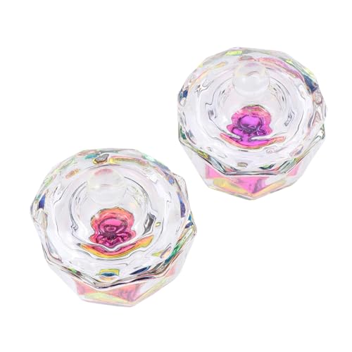 2 Pzs Plato Octagonal Para Manicura Con Tapa miniatura 1