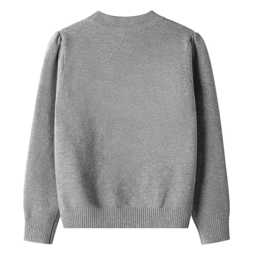 Image of Danny D Young Girl′s Bowknot Sequin Knitted Sweater Crew Neck Long Sleeved Tops for Autumn and Winter